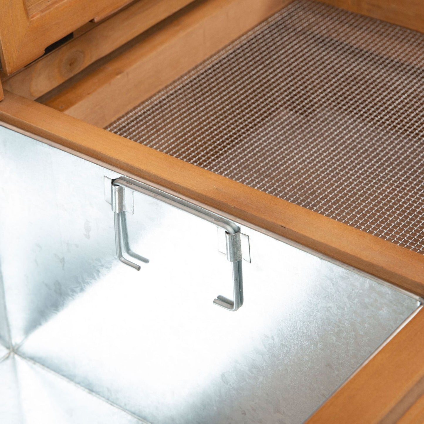 Outdoor planter table, weather resistant galvanized worktop
