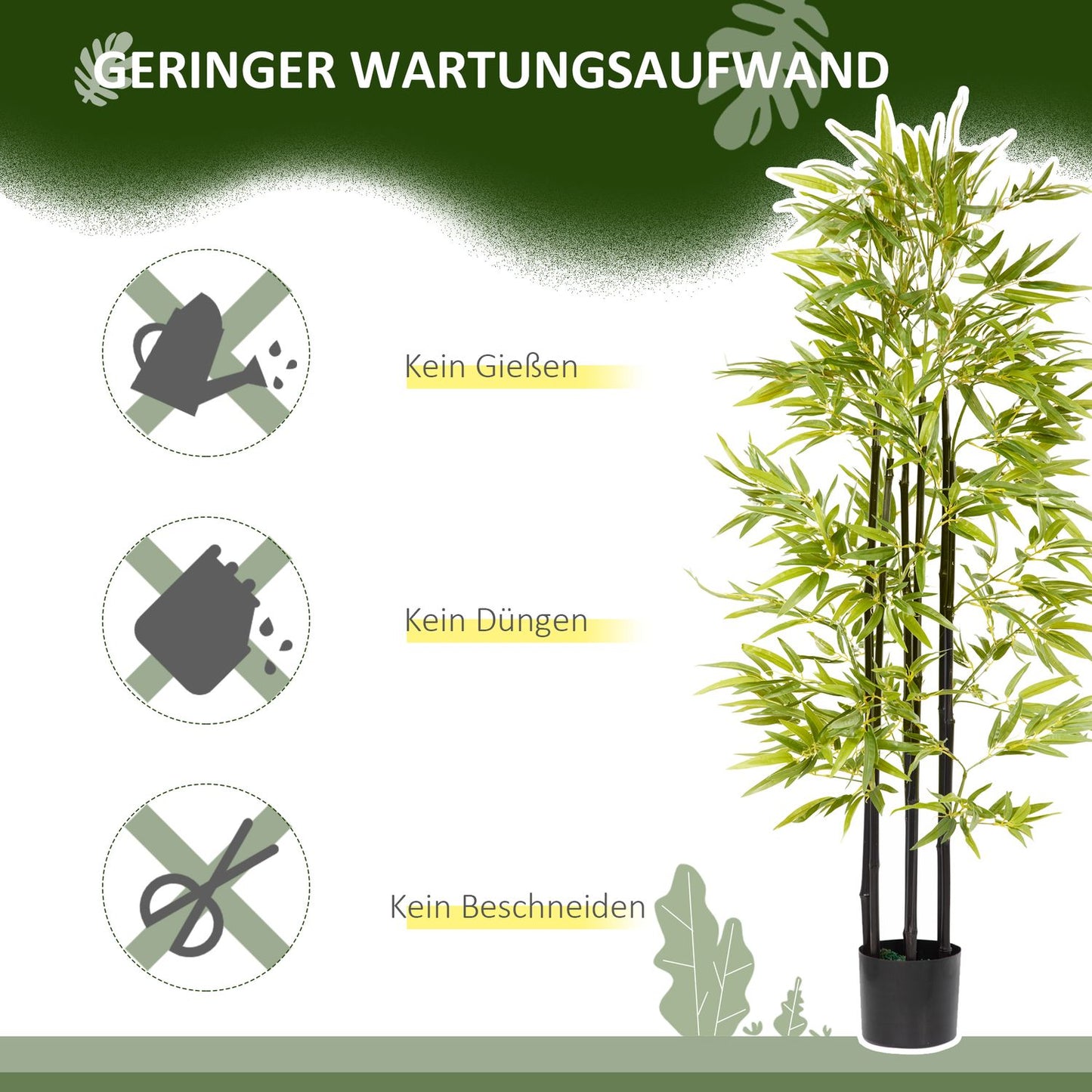 Planter, 150 cm green & black for living room decoration