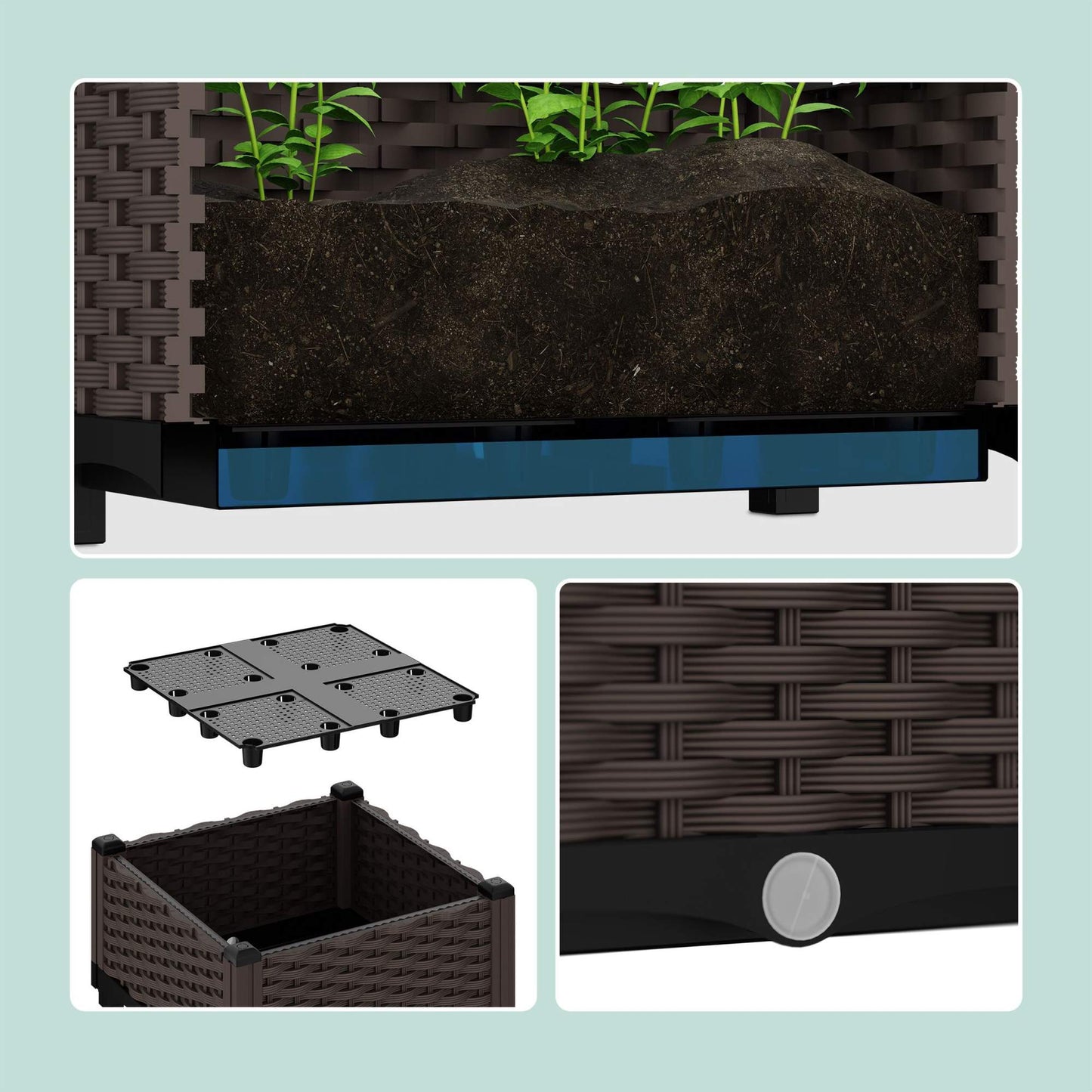 Planter box in rattan look