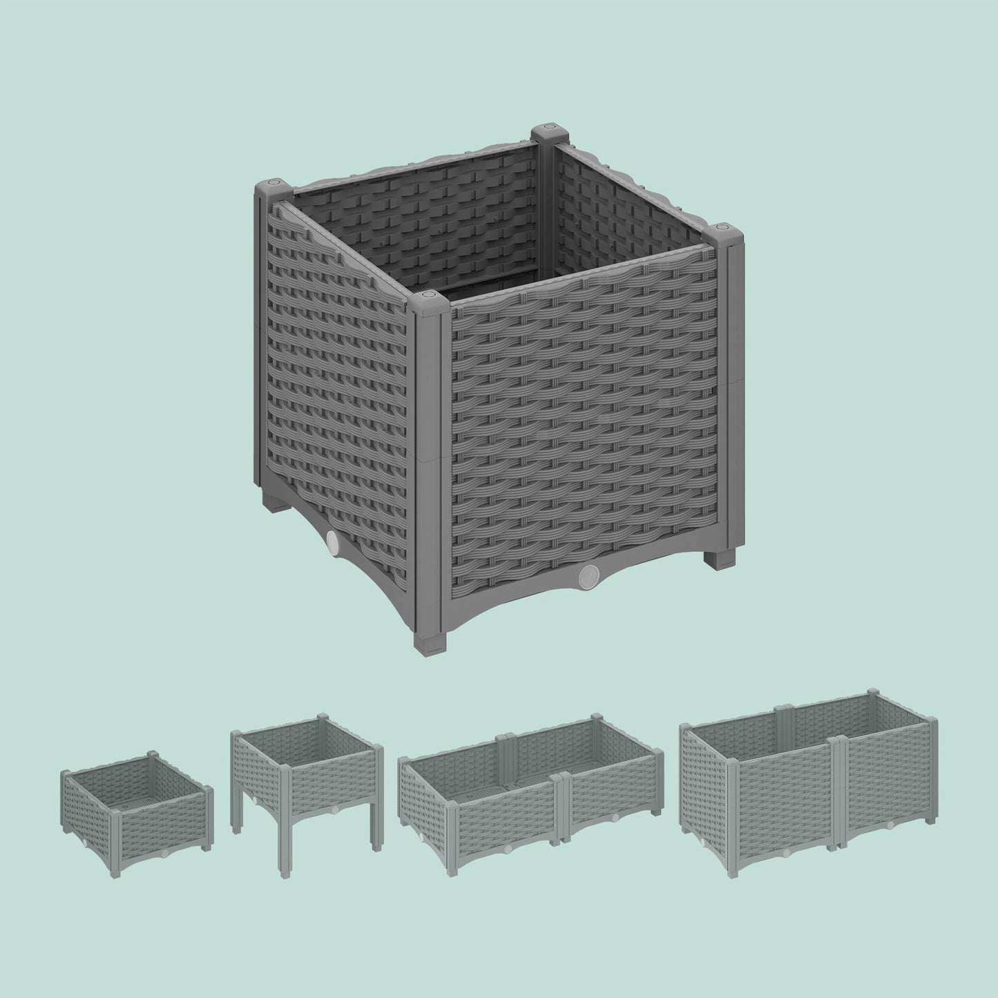 Planter box in rattan look