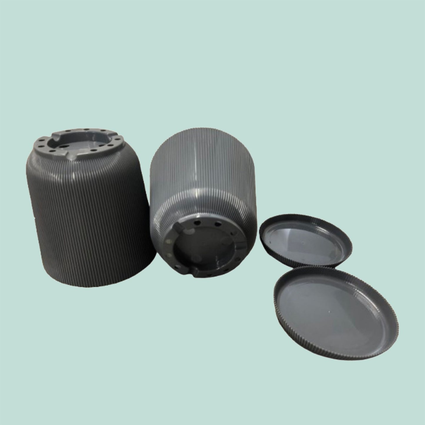 Planters with Saucers, Set of 2, Durable Plastic