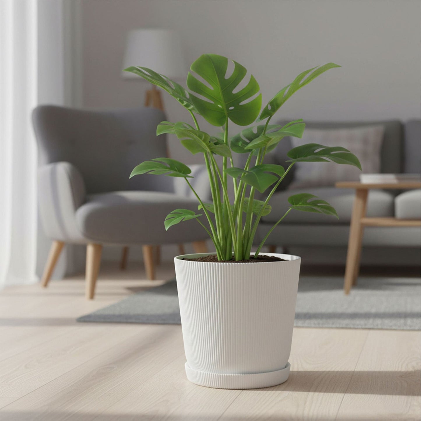 Planters with Saucers, Set of 2, Indoor/Outdoor