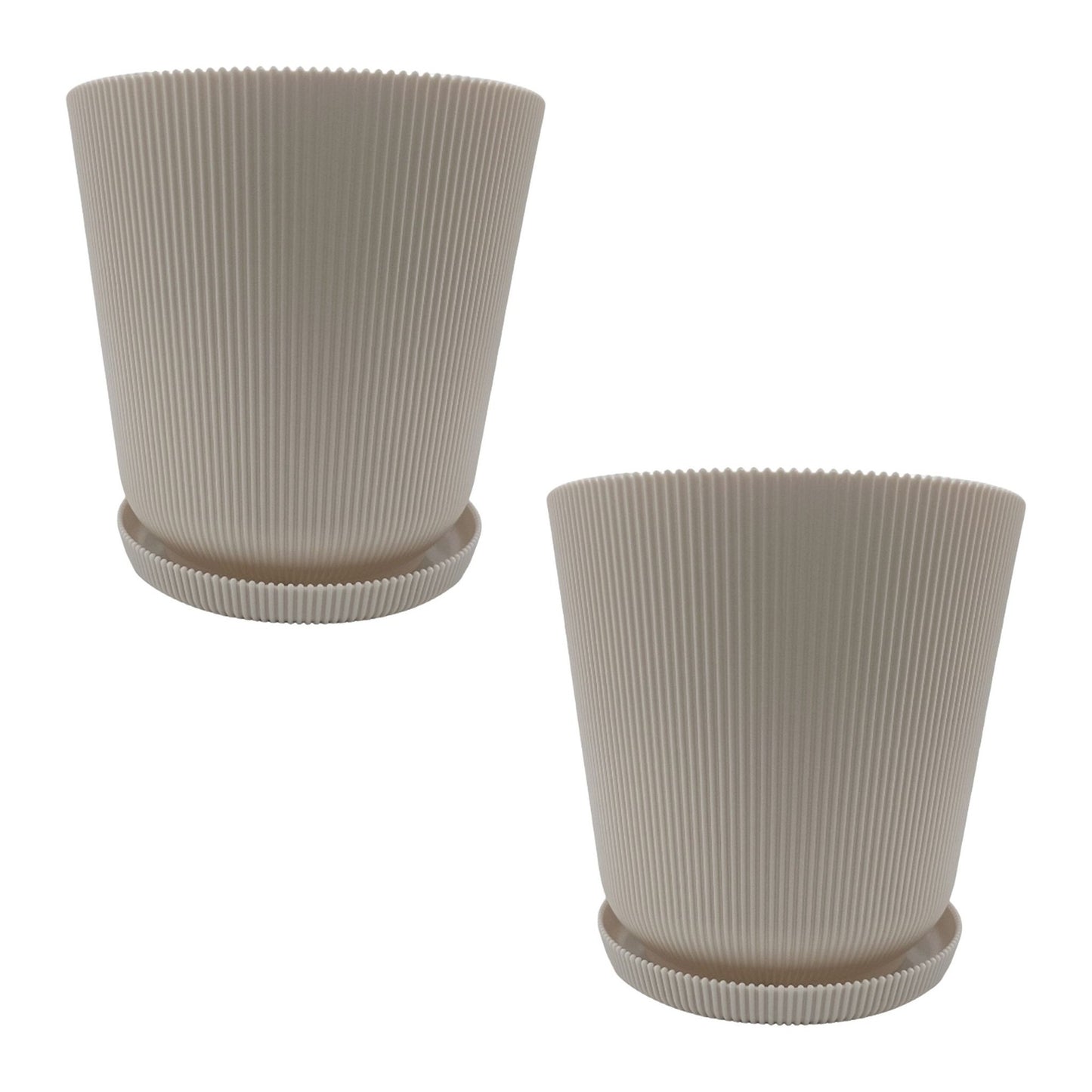 Planters with Saucers, Set of 2, Indoor/Outdoor