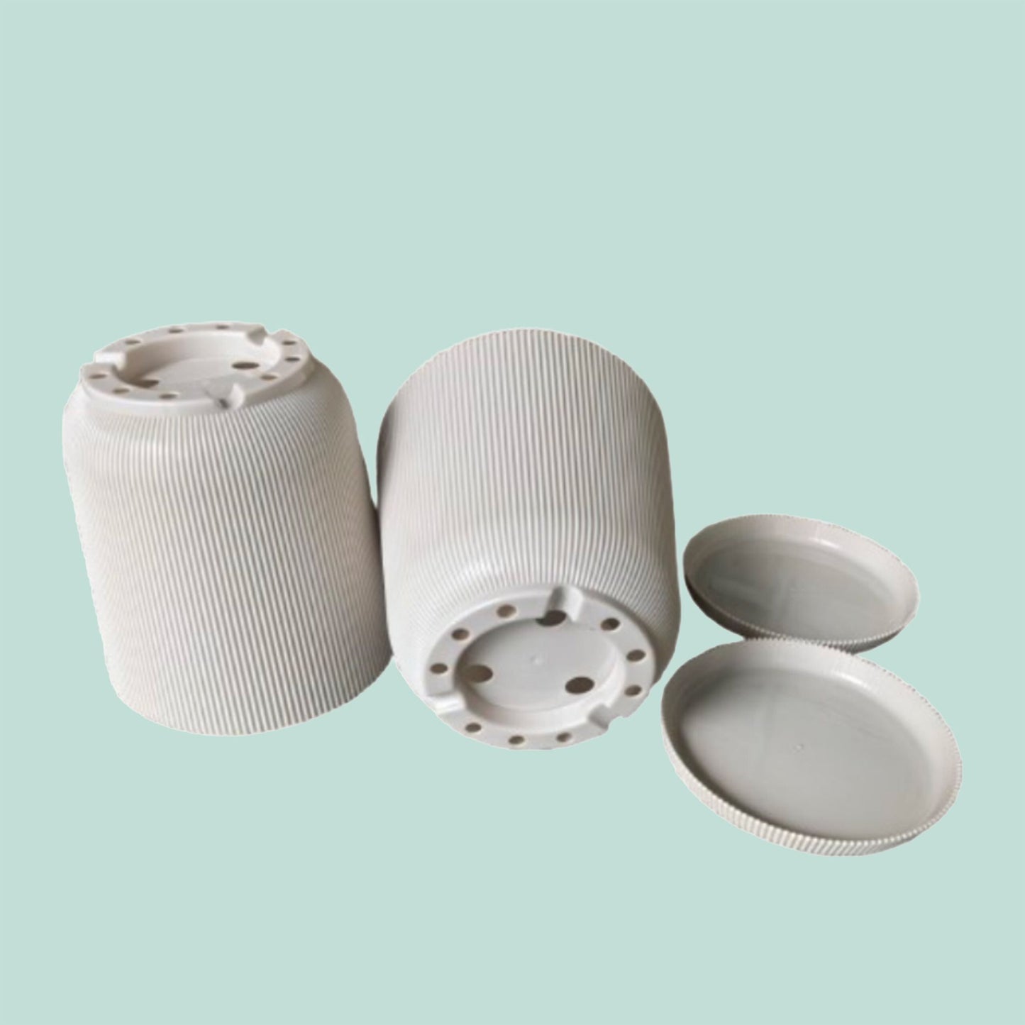 Planters with Saucers, Set of 2, Indoor/Outdoor