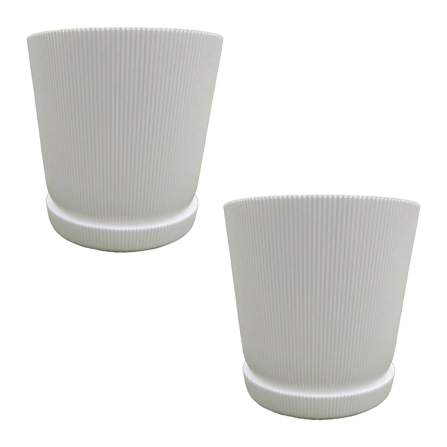 Planters with Saucers, Set of 2, Indoor/Outdoor