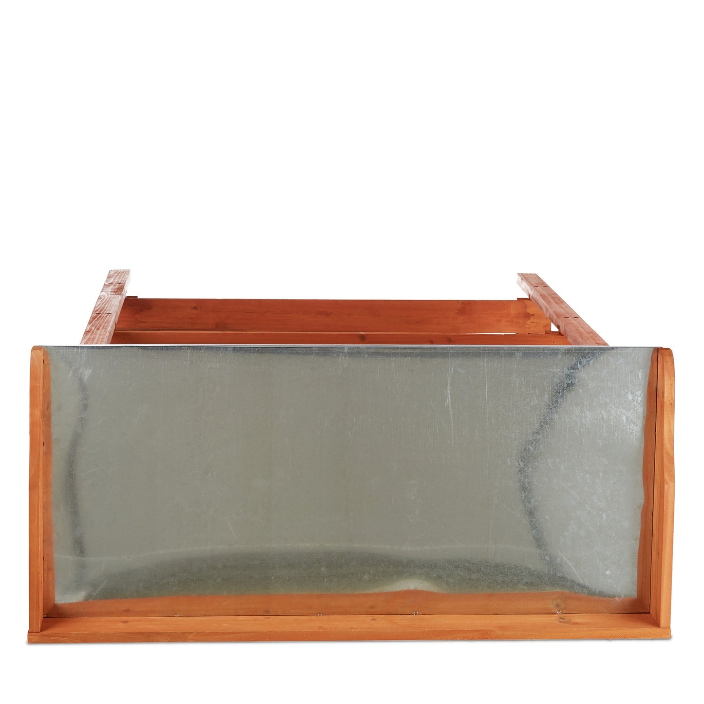 Planter table with metal plate