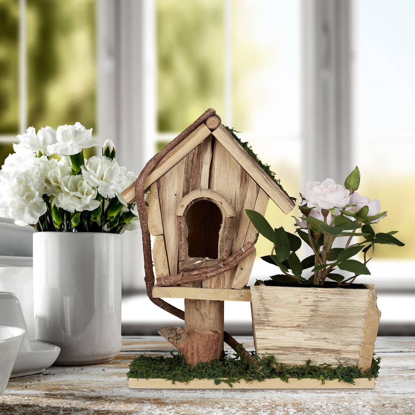 Planter with Bird House
