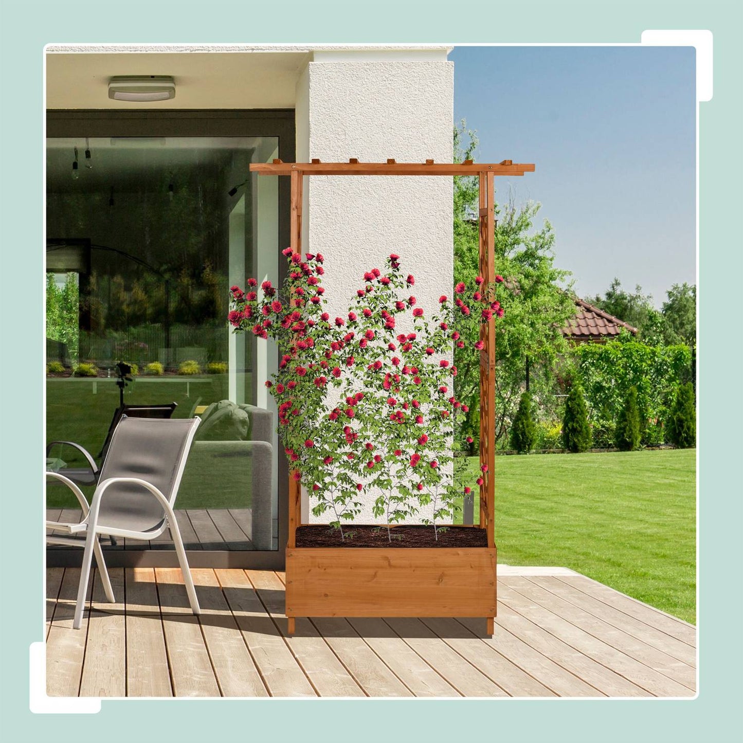 Planter with Trellis & Canopy – Fir Wood, Balcony Use