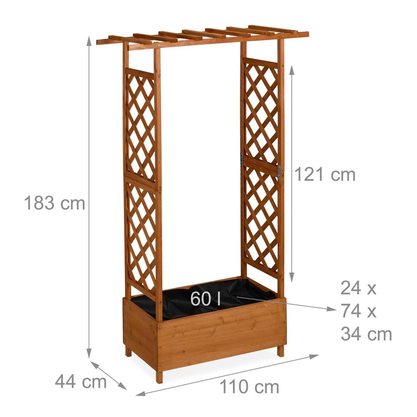 Planter with Trellis & Canopy – Fir Wood, Balcony Use