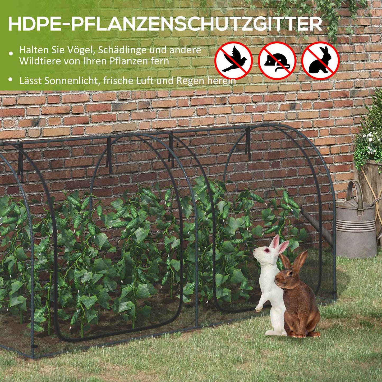 Garden protection net with door - 2.5 x 1.2 m, windproof