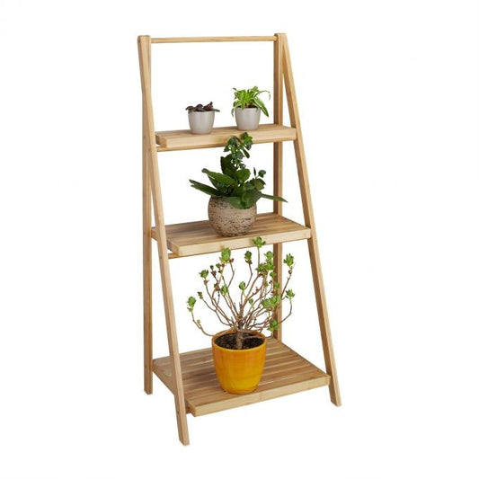 Plant shelf bamboo indoors