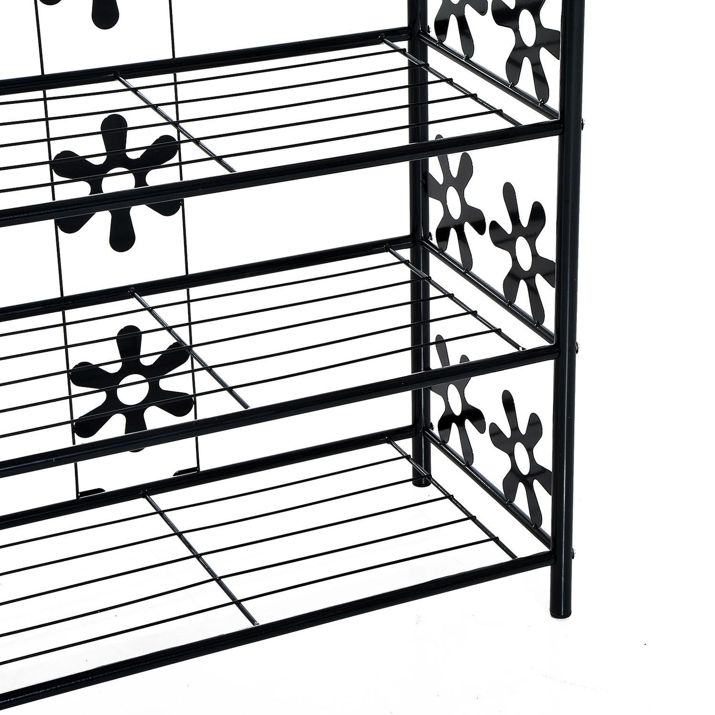 Black Metal Plant Shelf - 4 tiers, 59.5x30x92cm