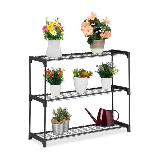 Plant shelf with 3 shelves