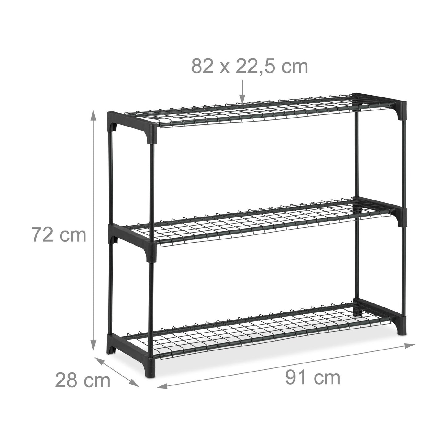 Plant shelf with 3 shelves