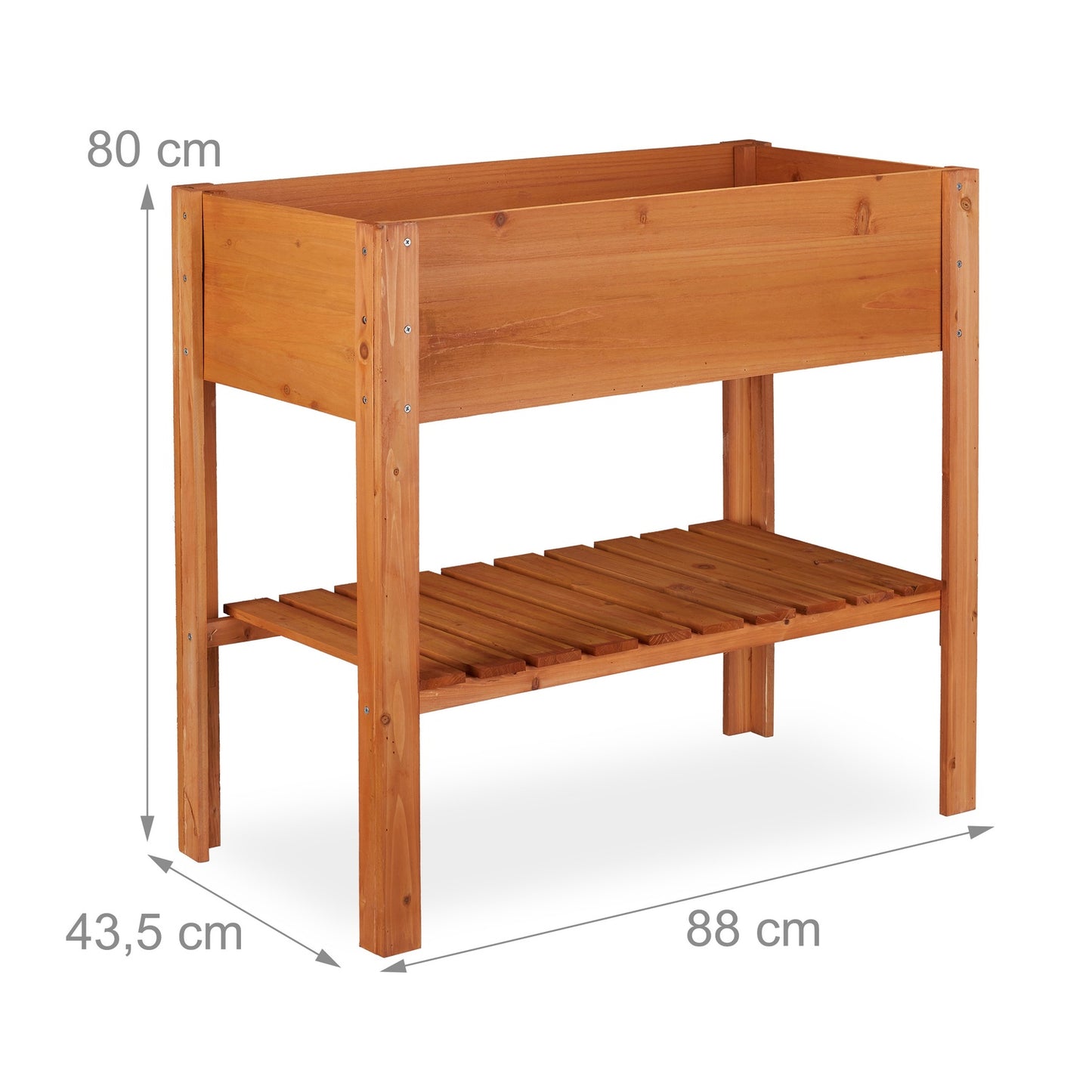 Plant shelf with growing box wood