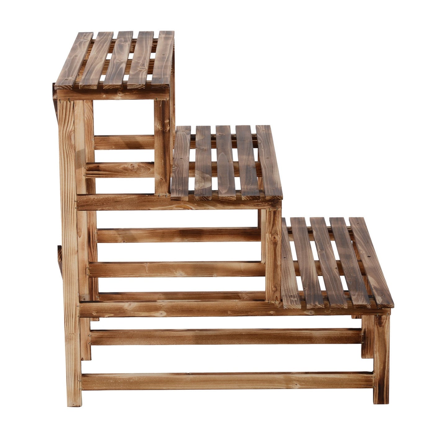 Wooden plant stand, 3-level flower shelf for garden and balcony