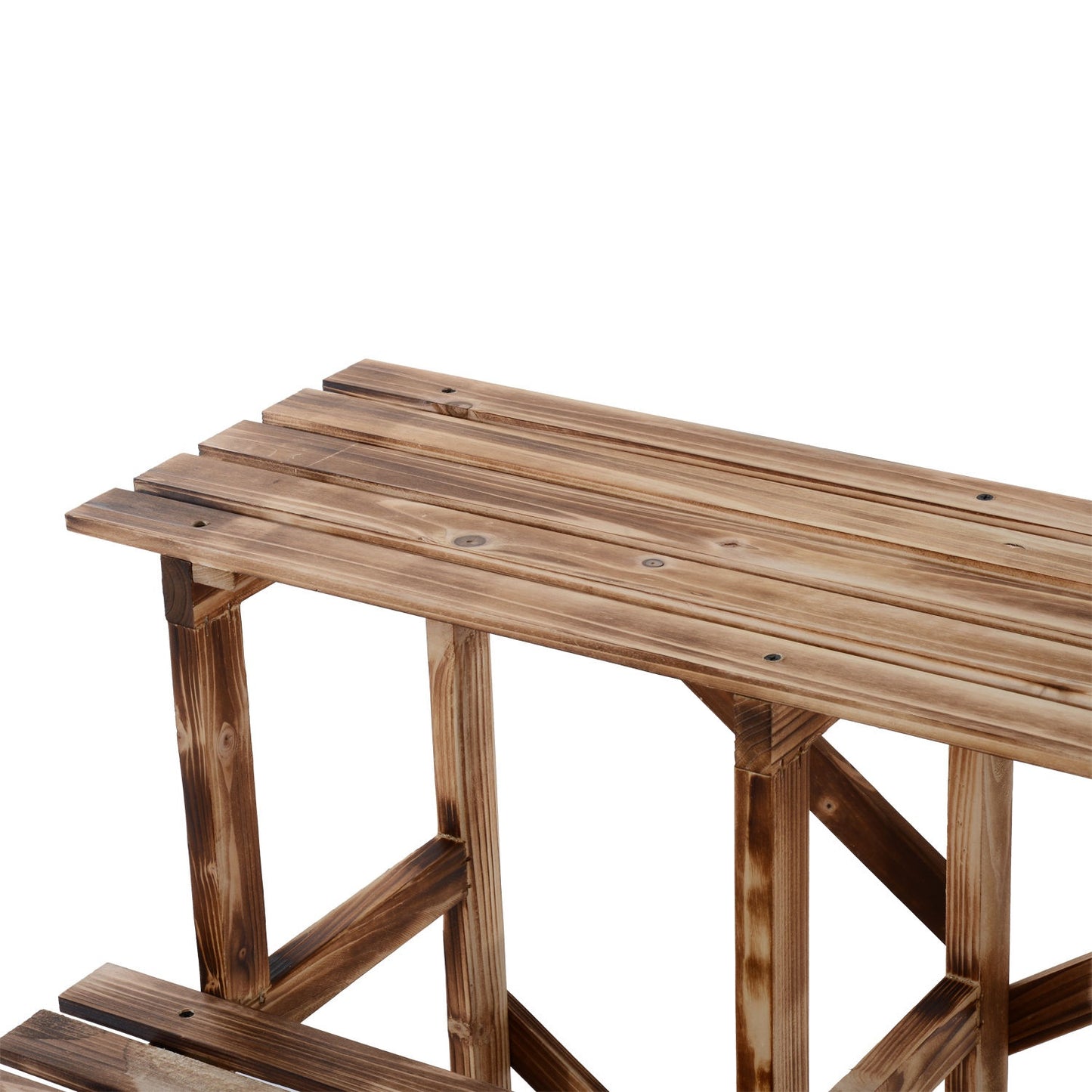 Wooden plant stand, 3-level flower shelf for garden and balcony