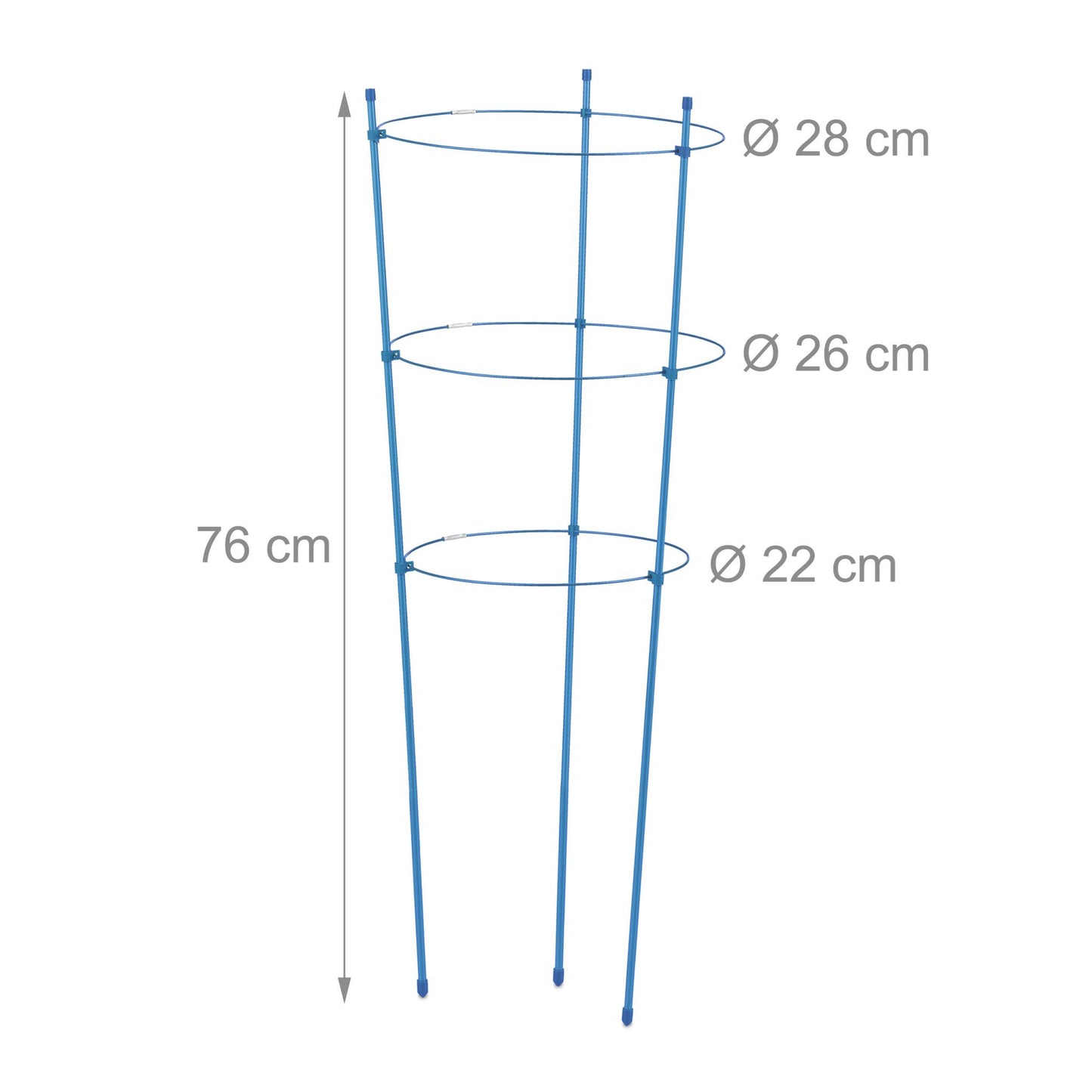 Plant support 76 cm blue, set of 6