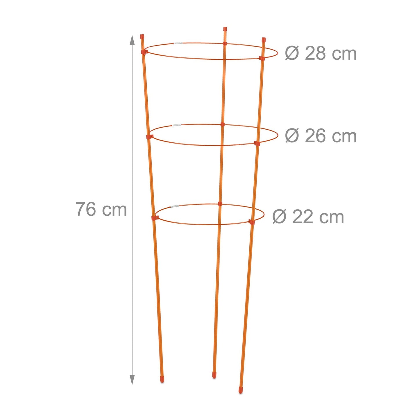 Plant support 76 cm orange, set of 6