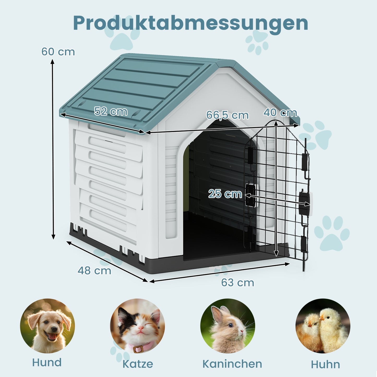 Plastic Dog House with Lockable Door & Ventilation