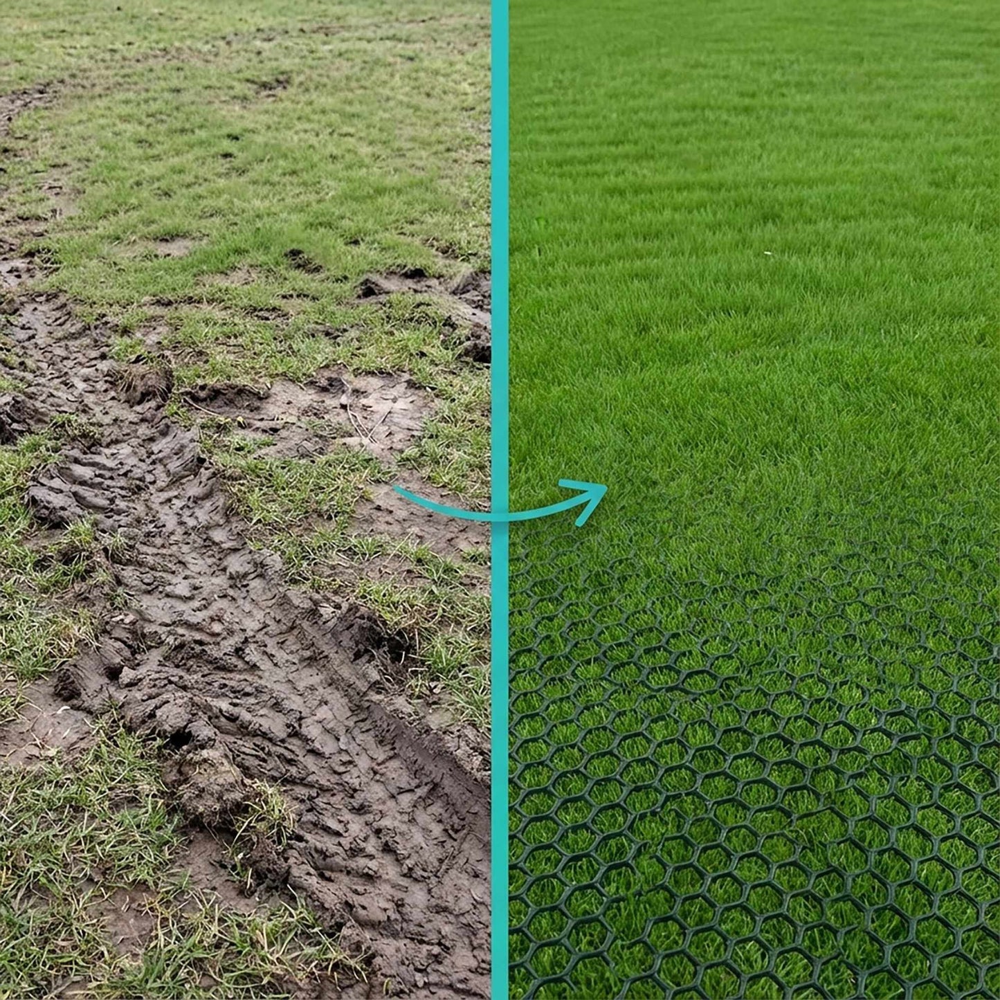 Plastic Lawn Grid for Stabilizing and Protecting Lawns