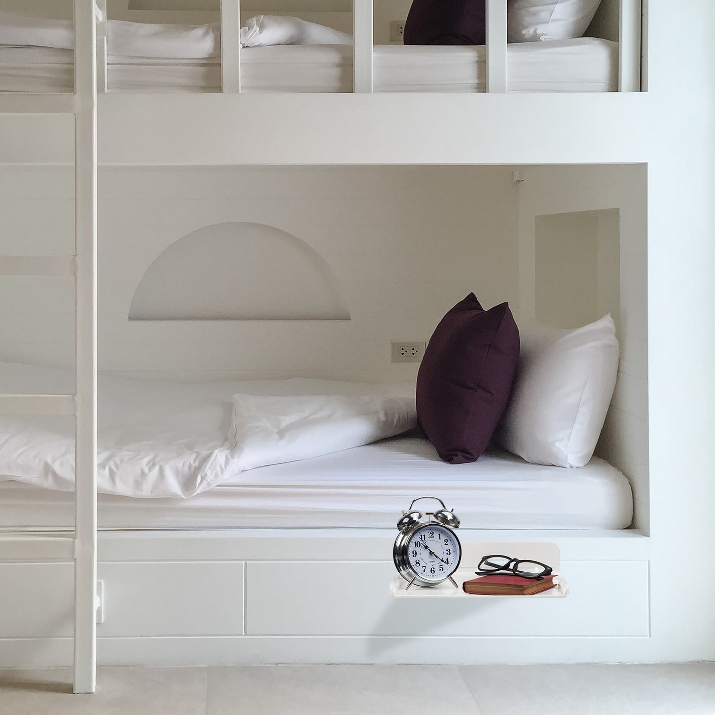 Plastic bed shelf