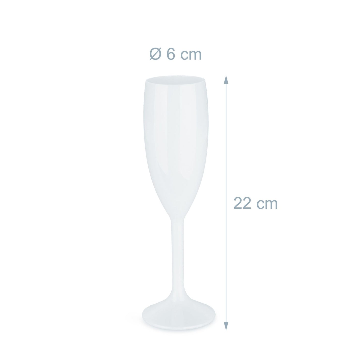 Plastic champagne glasses, set of 6