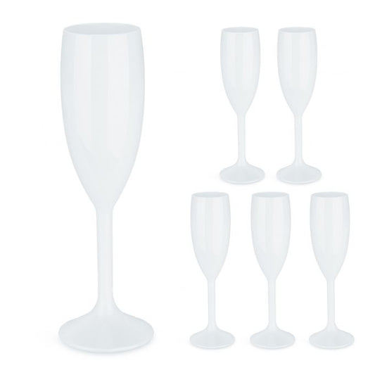 Plastic champagne glasses, set of 6