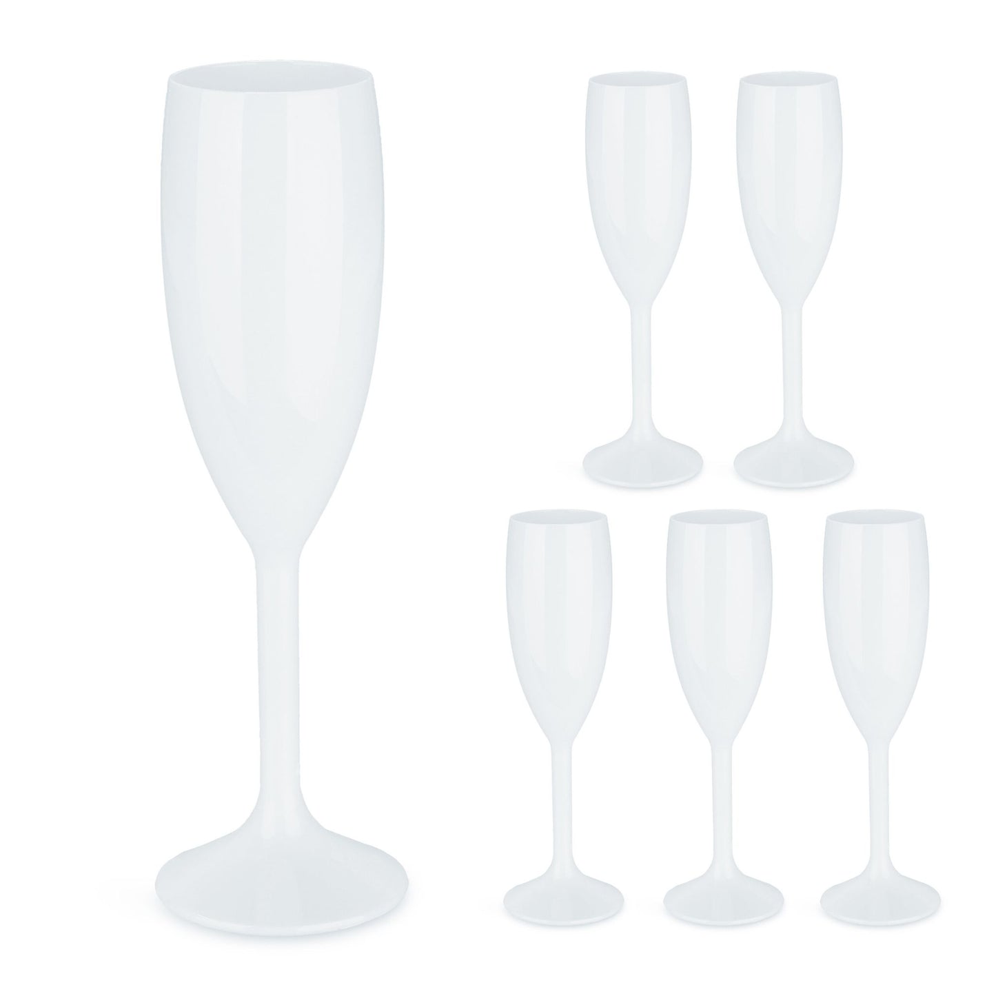 Plastic champagne glasses, set of 6