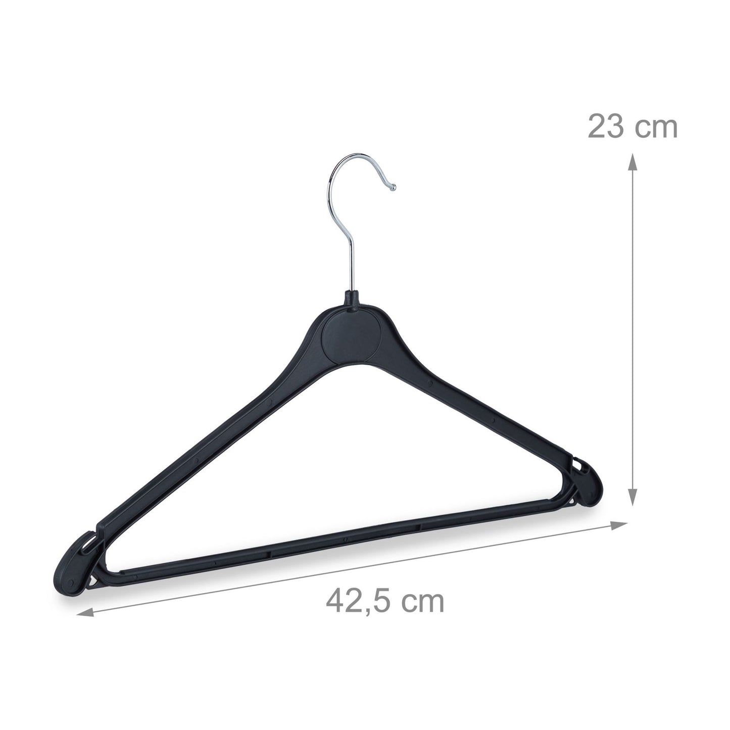 Plastic coat hangers in a set