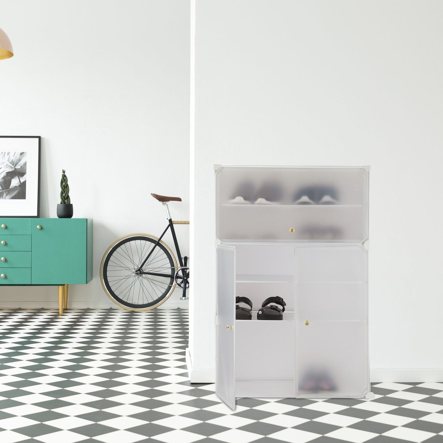 Plastic shoe cabinet