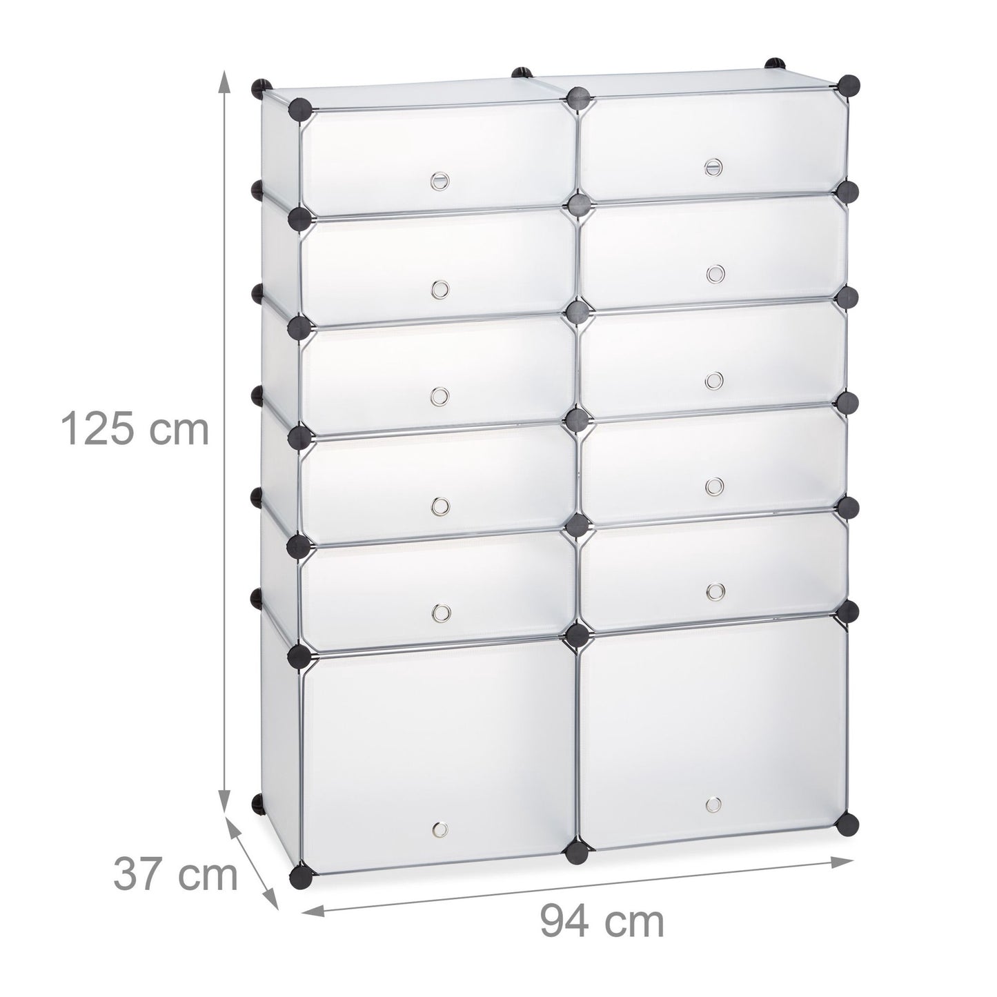 Plastic shoe shelf with 12 compartments