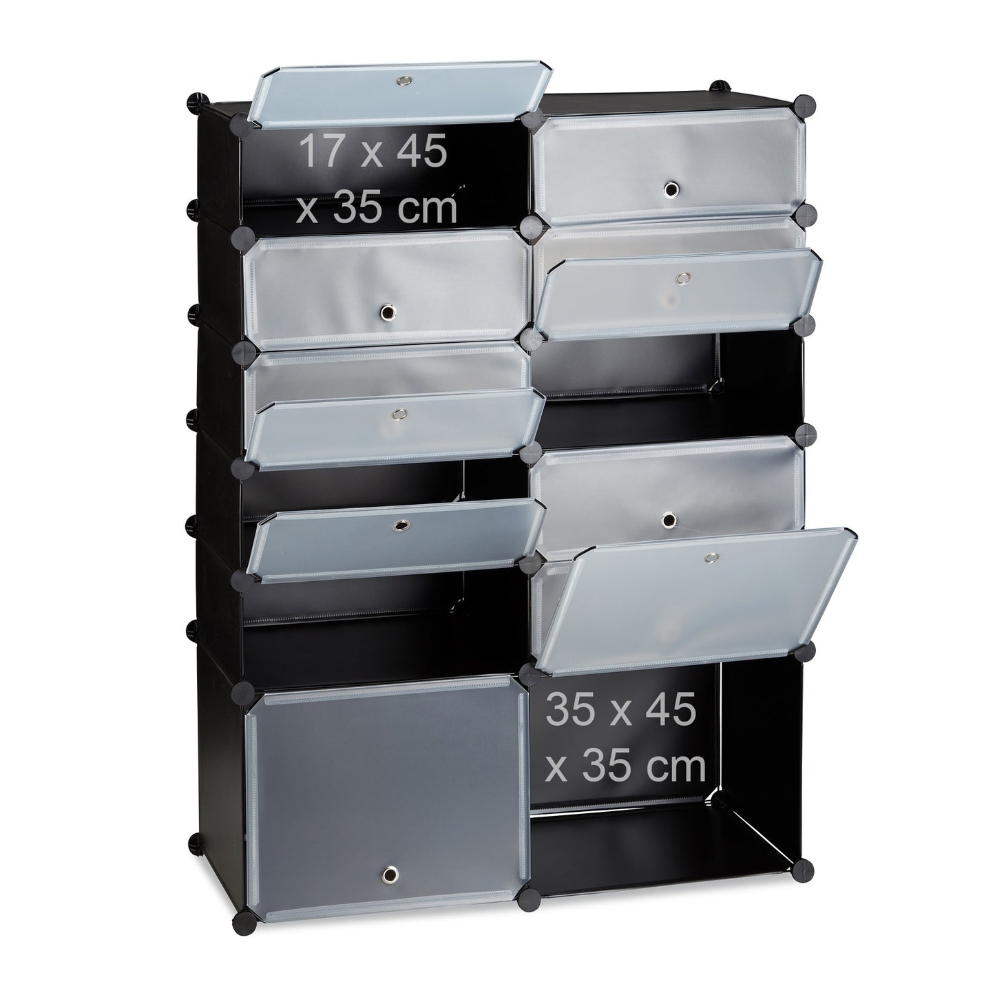 Plastic shoe shelf with 12 compartments