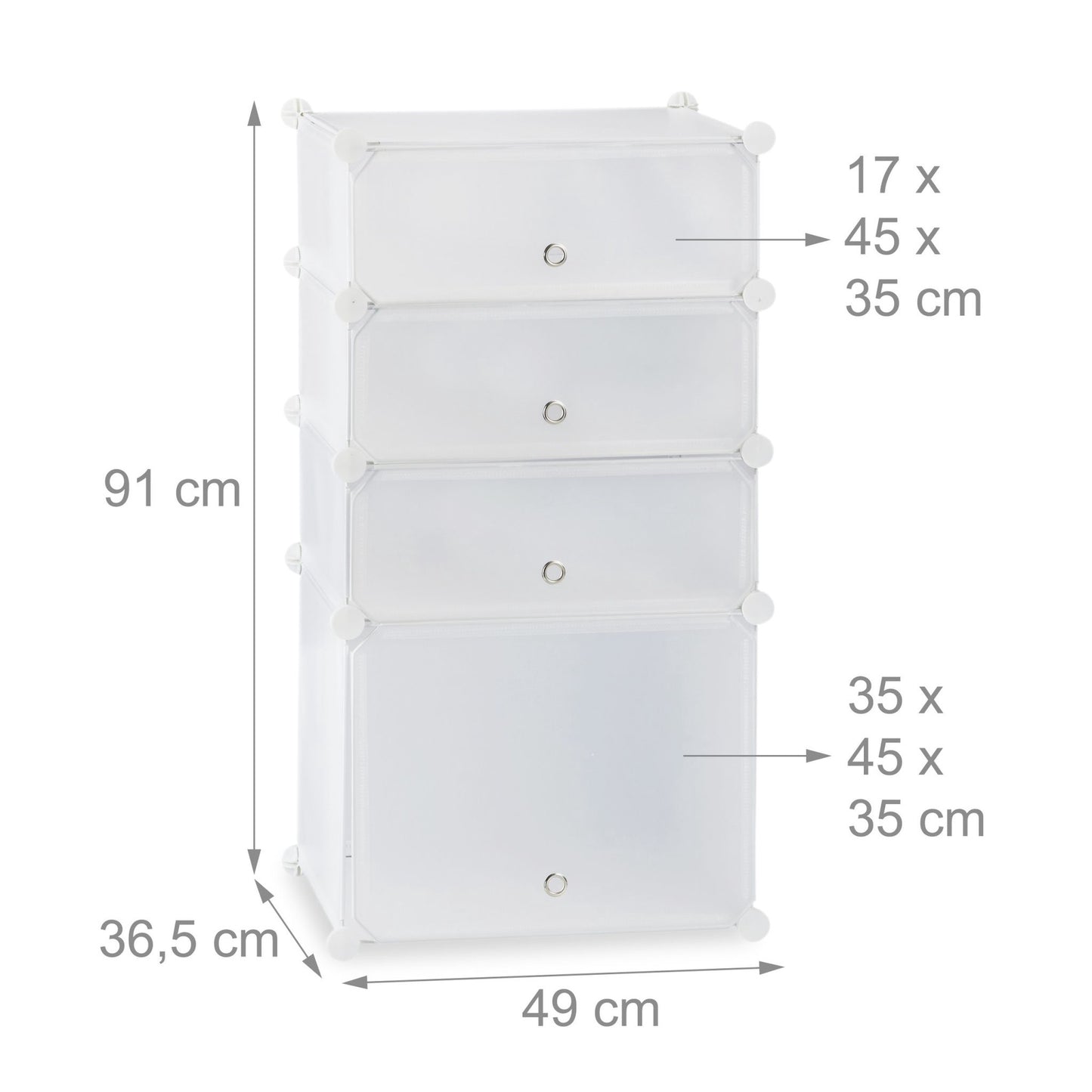 Plastic shoe shelf with 4 compartments