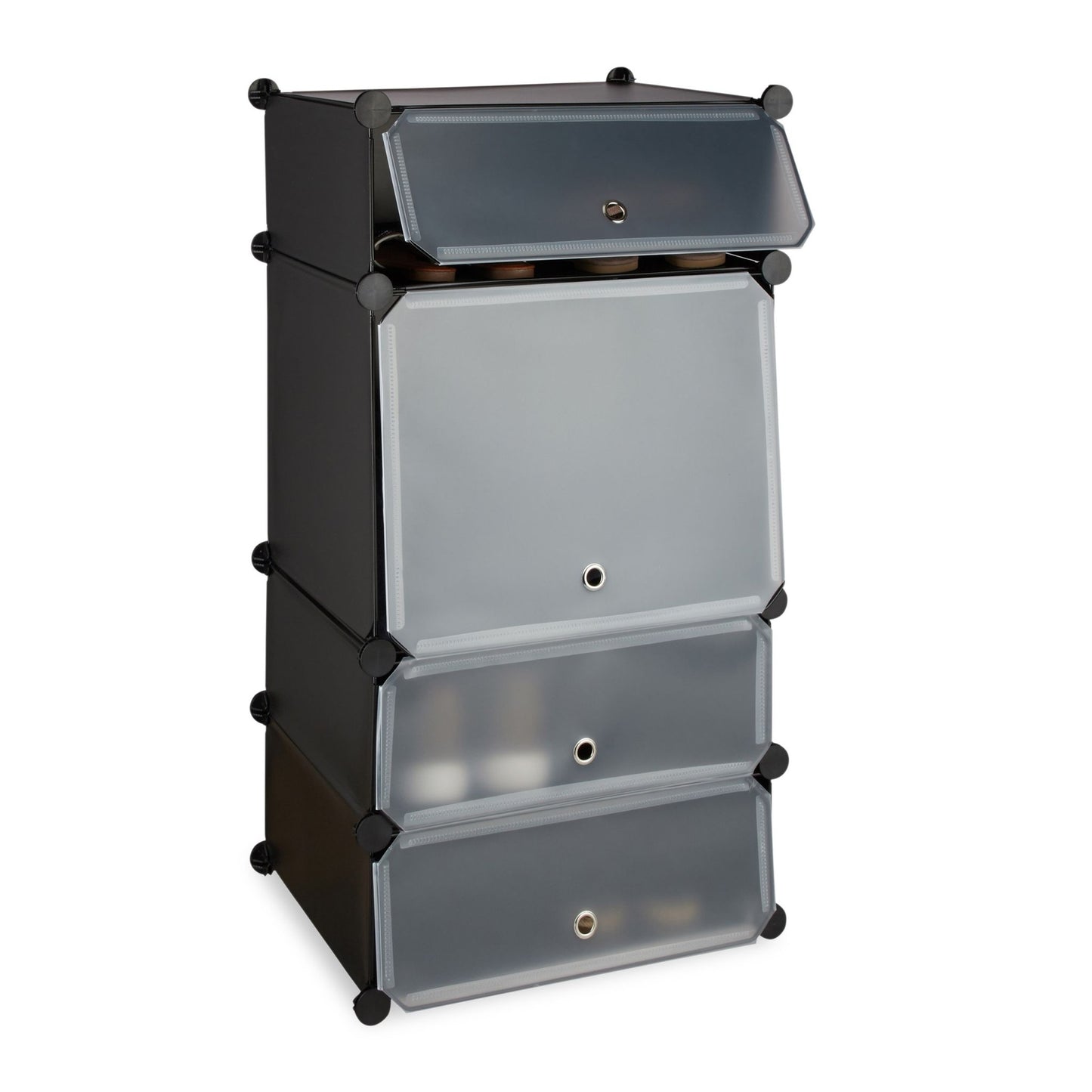 Plastic shoe shelf with 4 compartments