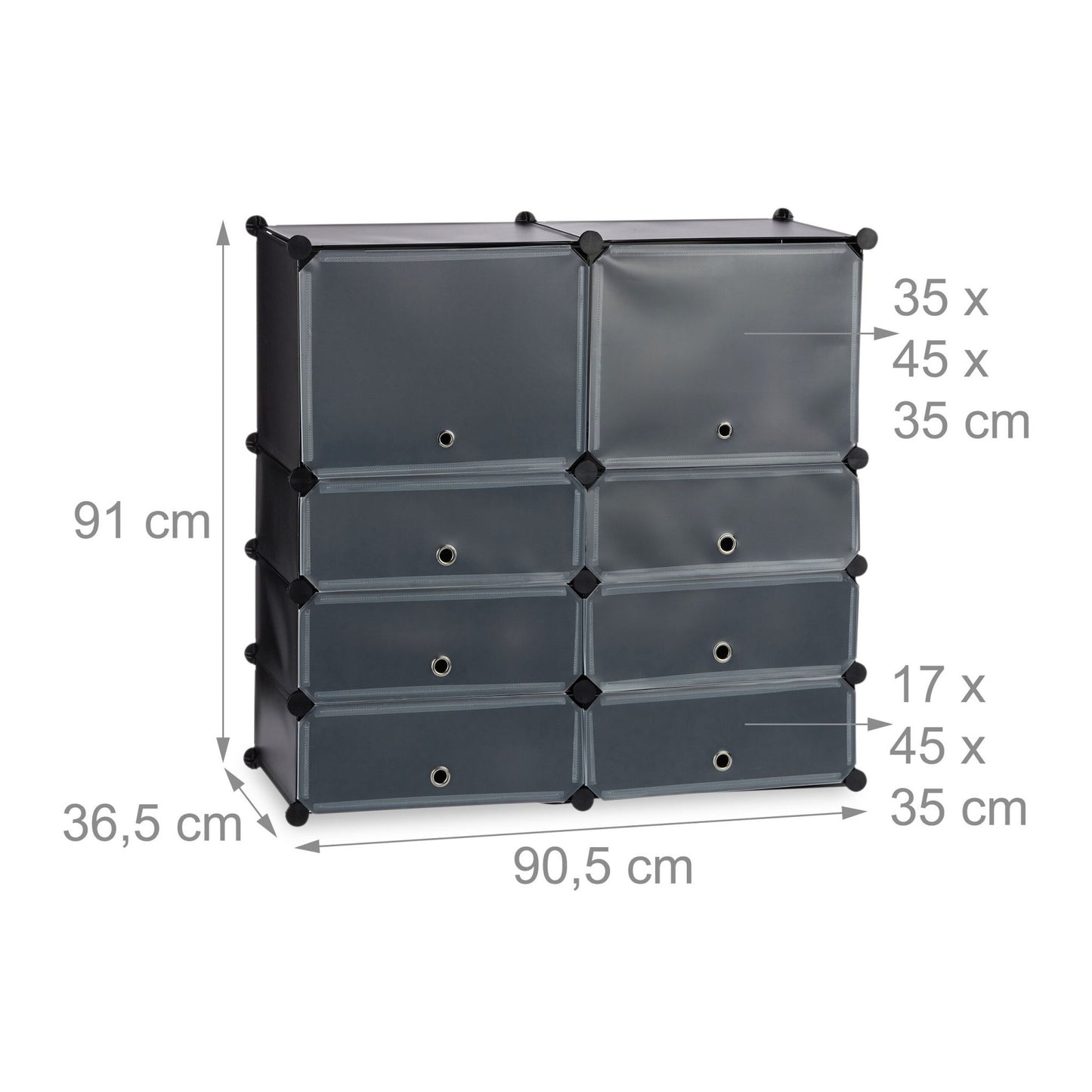 Plastic shoe shelf with 8 compartments