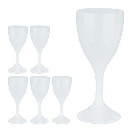 Plastic wine glasses, set of 6