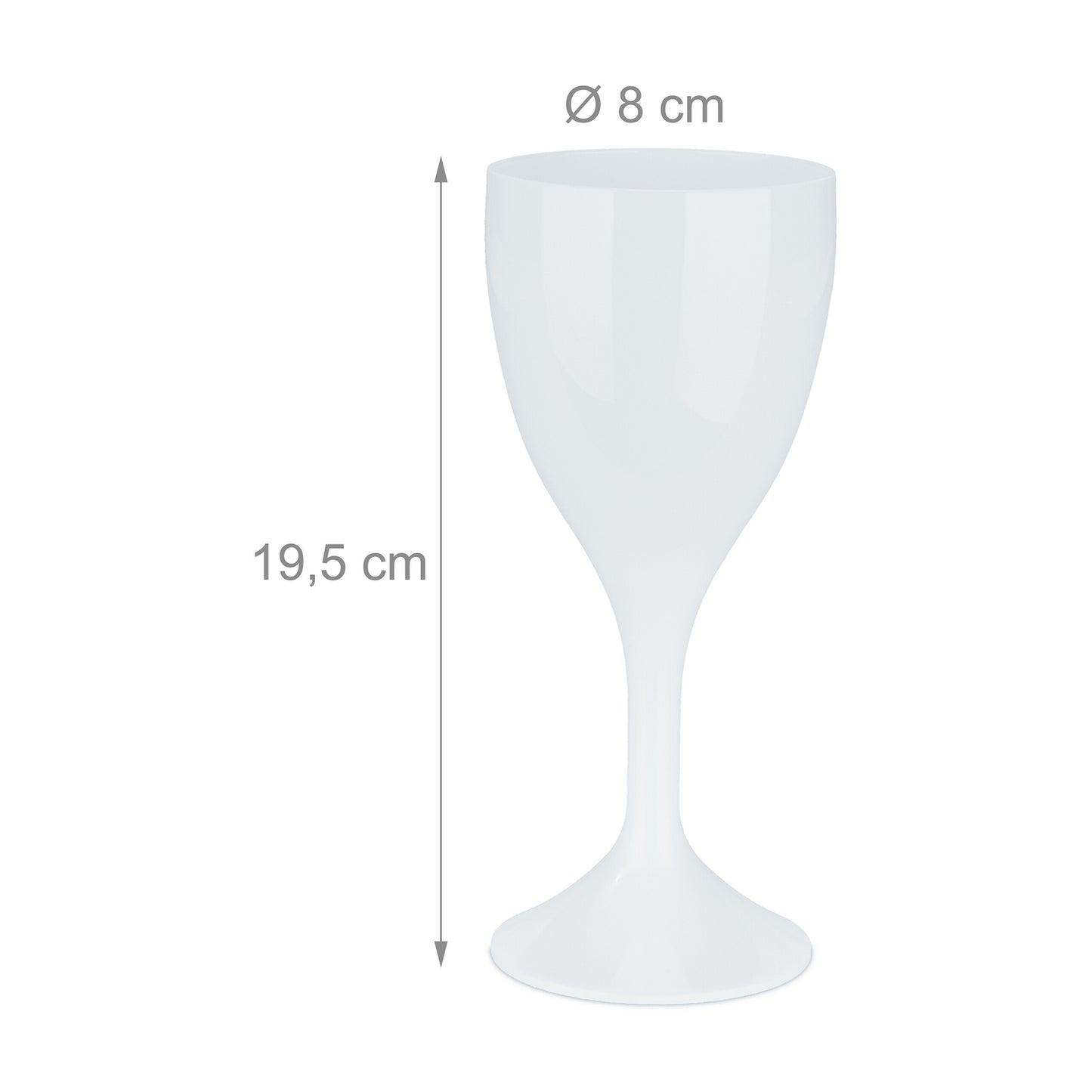 Plastic wine glasses, set of 6