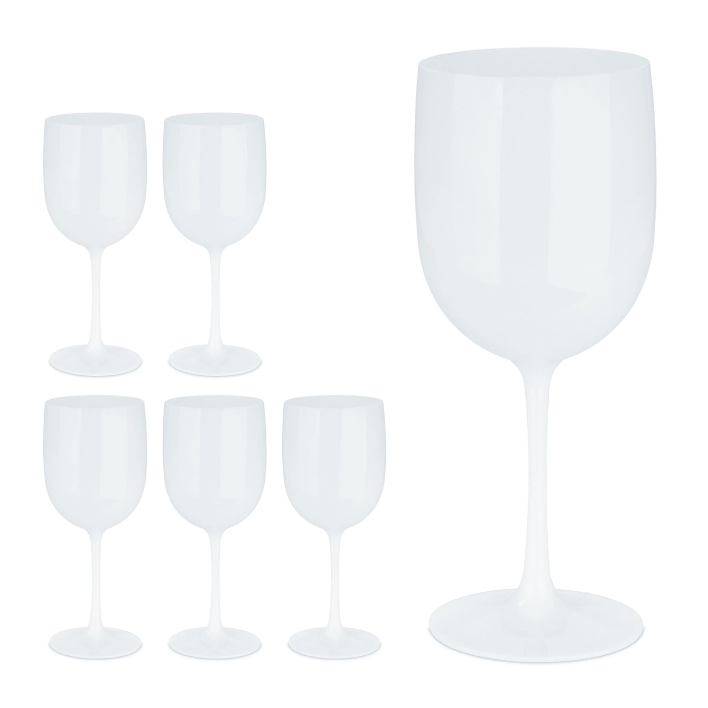 Plastic wine glasses, set of 6