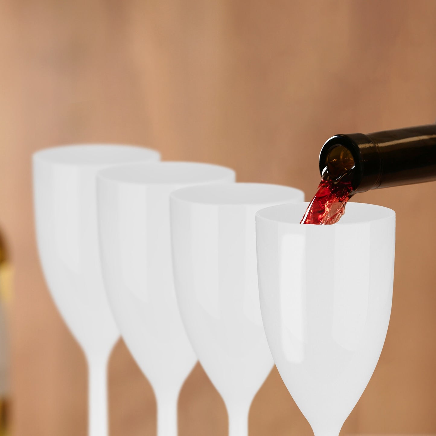 Plastic wine glasses, set of 6