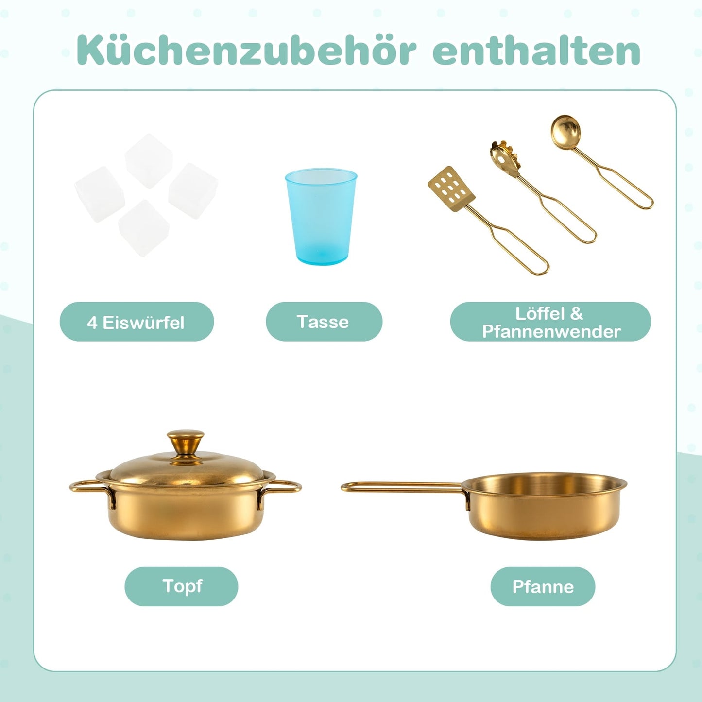 Play Kitchen Set with Chalkboard, Sink, and Oven – Green