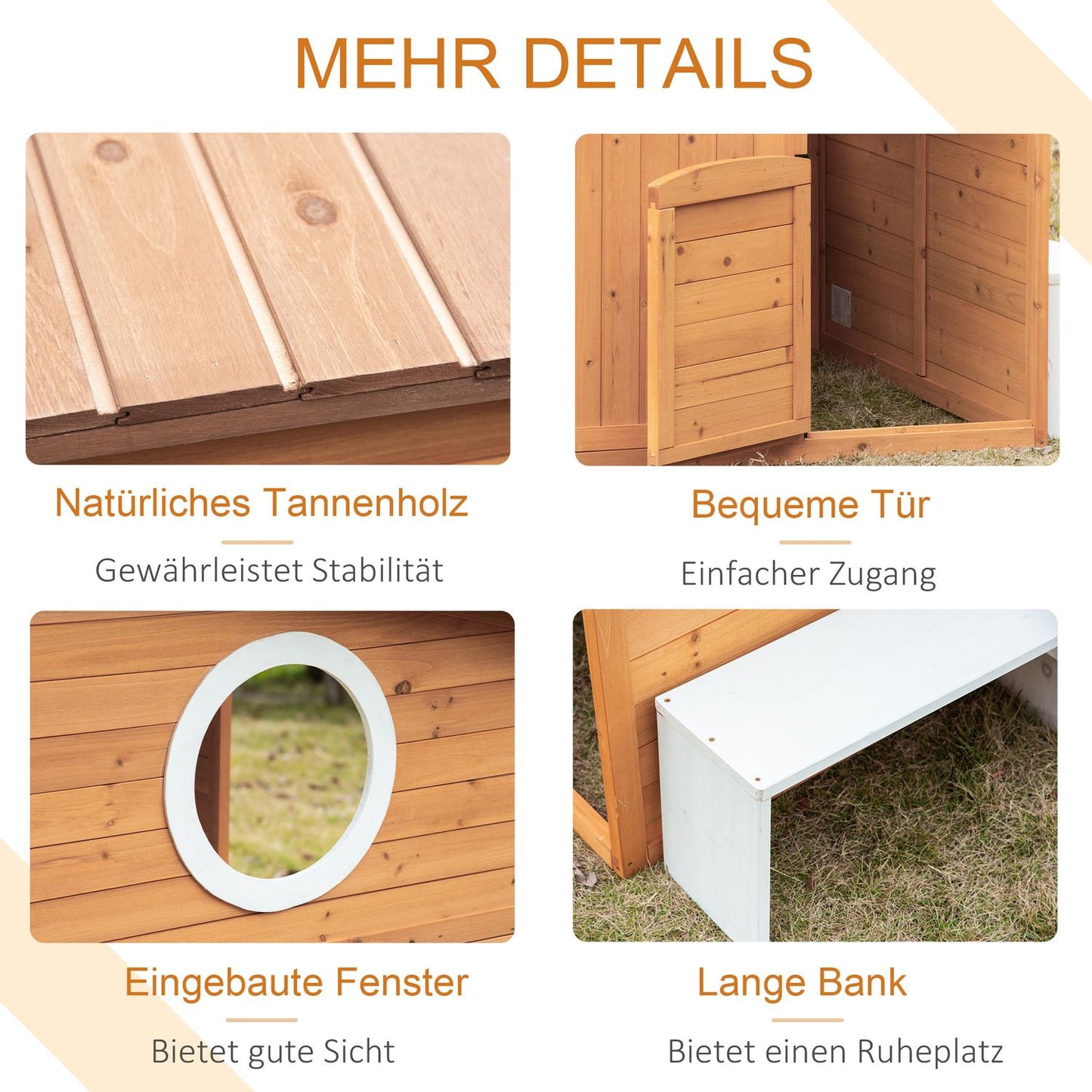 Wooden outdoor playhouse for children with window and mailbox