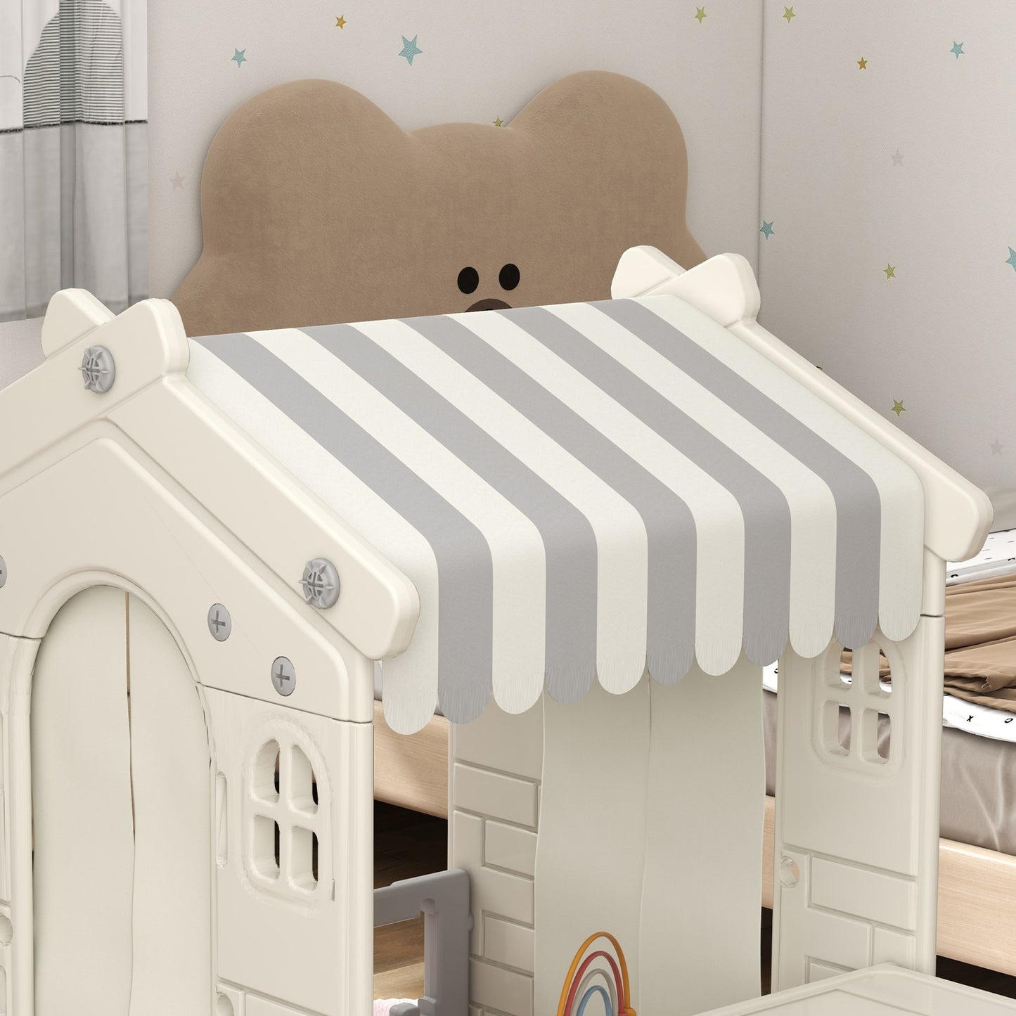 Playhouse for children aged 1-6 years with doors and windows