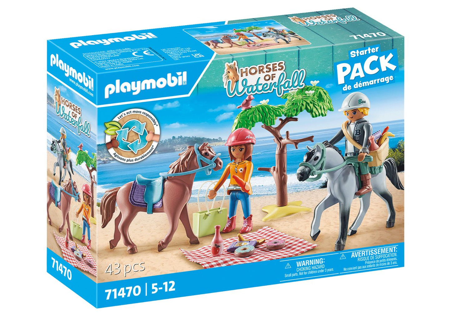 Playmobil Horses Of Waterfall Horseback Riding Trip To The Beach With Amelia And Ben 71470