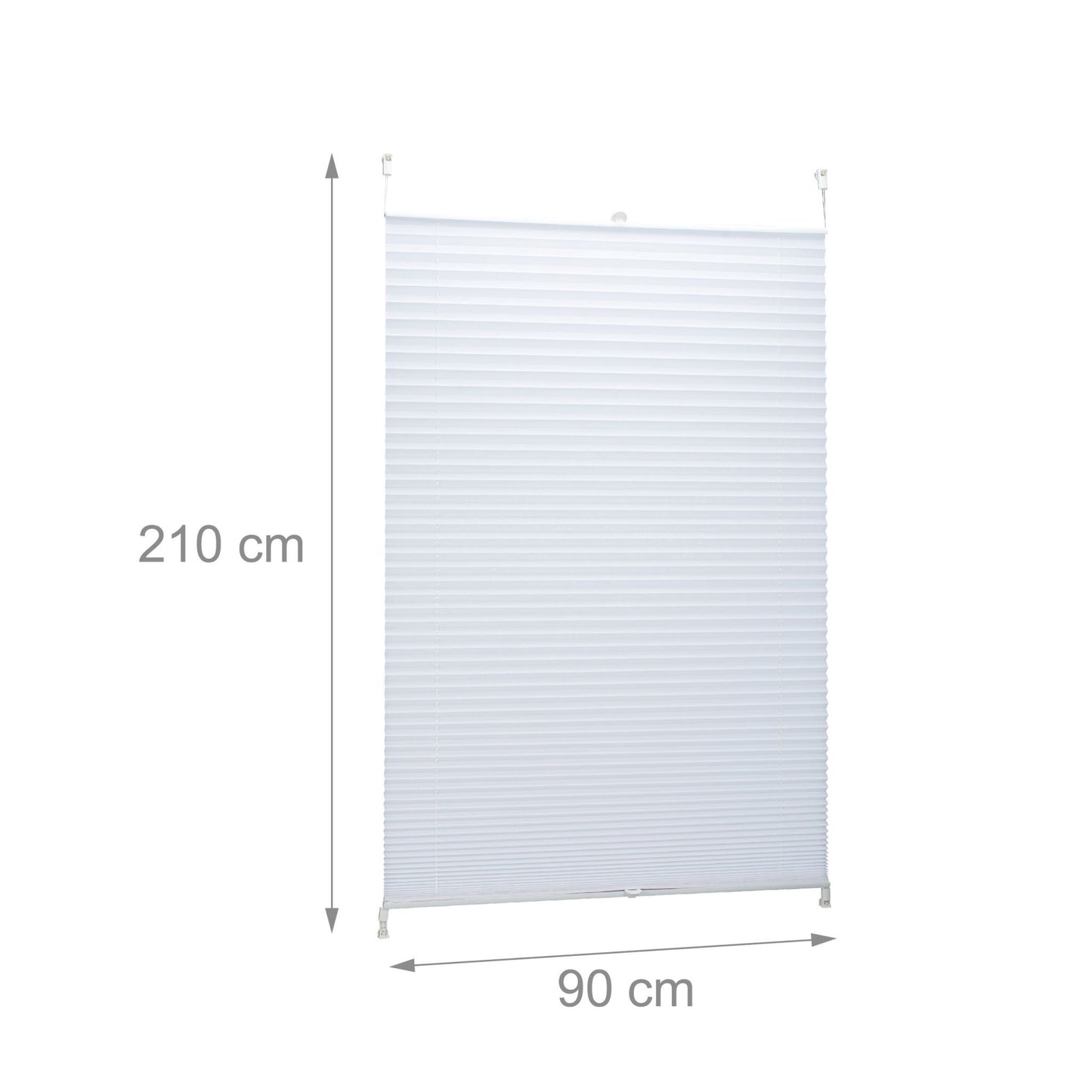 Pleated blind white without drilling