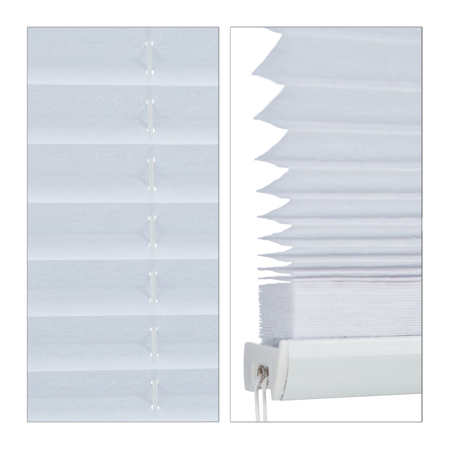 Pleated blind white without drilling
