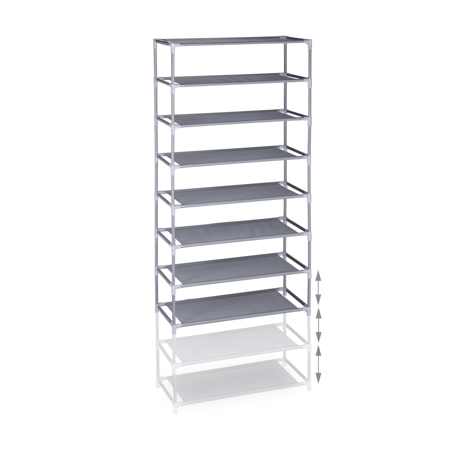 Plug-in system for shoe racks 10 levels
