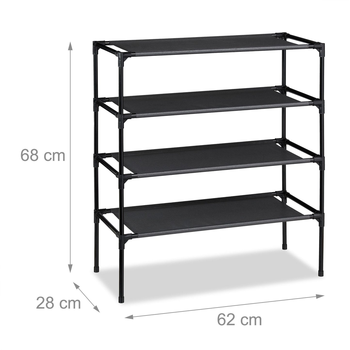 Plug-in system for shoe racks 4 levels