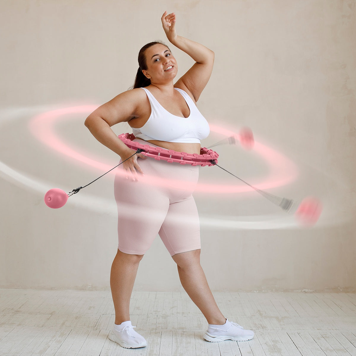 Plus Size Weighted Hula Hoop, Light Pink