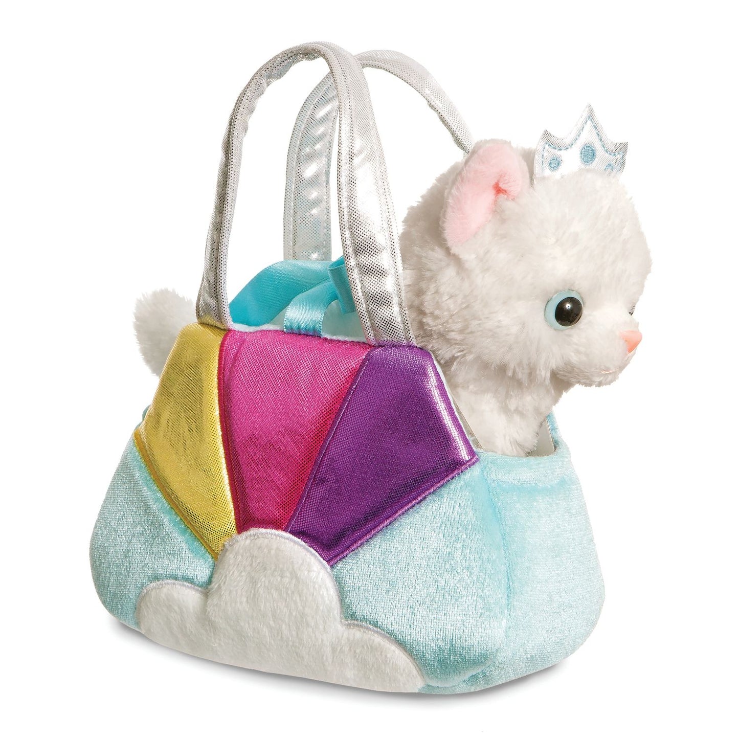 Plush Princess Cat Toy in Blue Bag, 20 cm Size